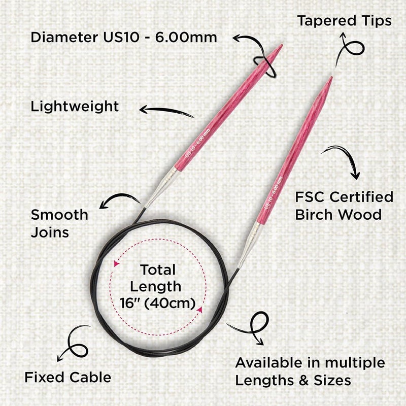 Knit Pro Dreamz Fixed Circular Needles 16" (40cm) | US Size 10 (6mm) - Image 3